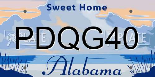 PDQG40 Alabama License Plate