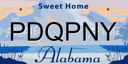 PDQPNY Alabama License Plate