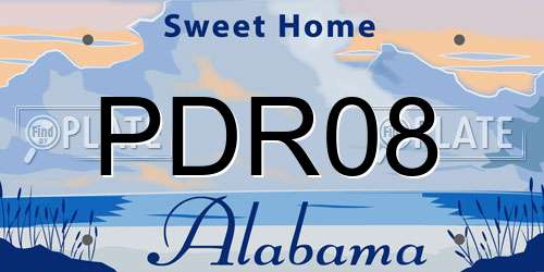 PDR08 Alabama License Plate