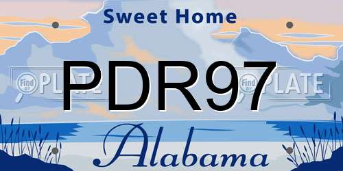 PDR97 Alabama License Plate