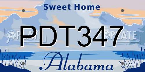 PDT347 Alabama License Plate