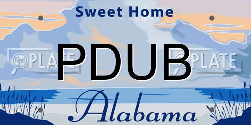 PDUB Alabama License Plate
