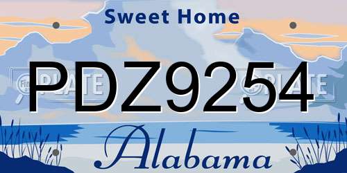 PDZ9254 Alabama License Plate