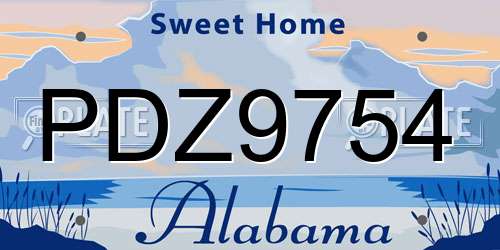 PDZ9754 Alabama License Plate
