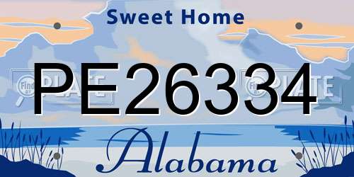 PE26334 Alabama License Plate