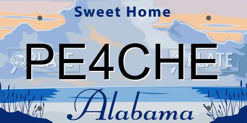 PE4CHE Alabama License Plate