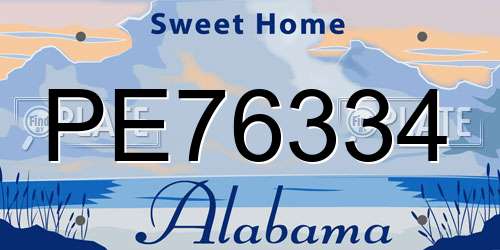 PE76334 Alabama License Plate