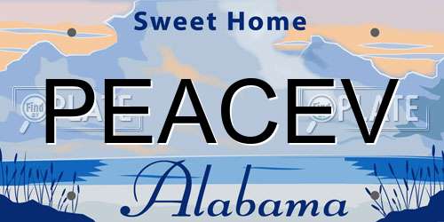 PEACEV Alabama License Plate