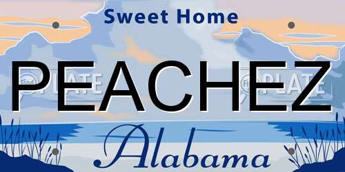 PEACHEZ Alabama License Plate