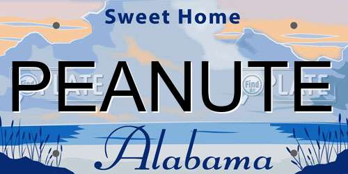 PEANUTE Alabama License Plate