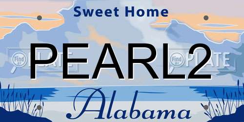 PEARL2 Alabama License Plate