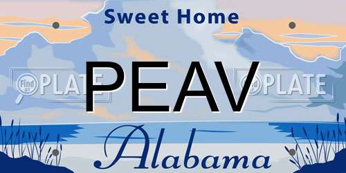 PEAV Alabama License Plate