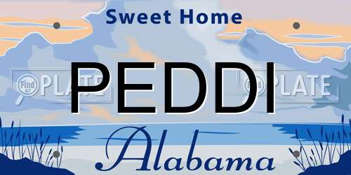 PEDDI Alabama License Plate