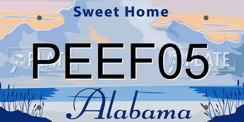 PEEF05 Alabama License Plate