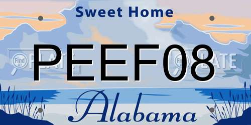 PEEF08 Alabama License Plate