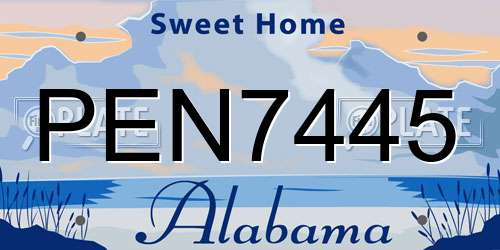 PEN7445 Alabama License Plate