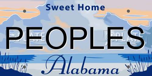 PEOPLES Alabama License Plate