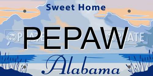 PEPAW Alabama License Plate