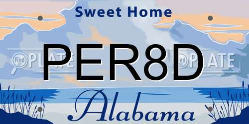 PER8D Alabama License Plate