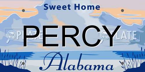 PERCY Alabama License Plate