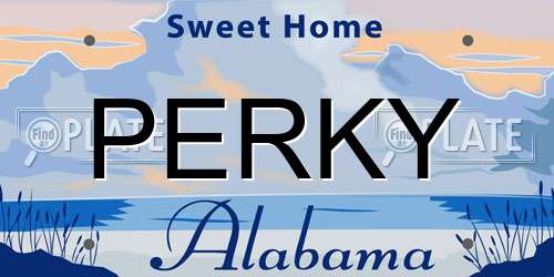 PERKY Alabama License Plate