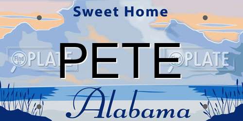 PETE Alabama License Plate