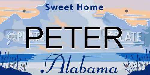 PETER Alabama License Plate