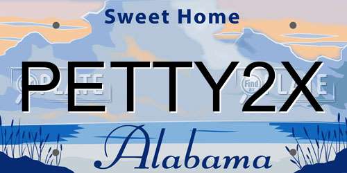 PETTY2X Alabama License Plate