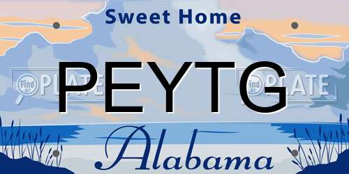 PEYTG Alabama License Plate