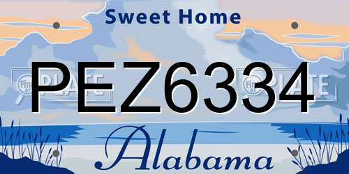 PEZ6334 Alabama License Plate