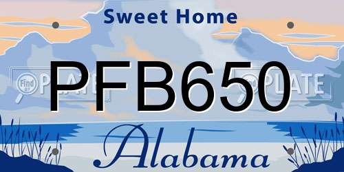 PFB650 Alabama License Plate