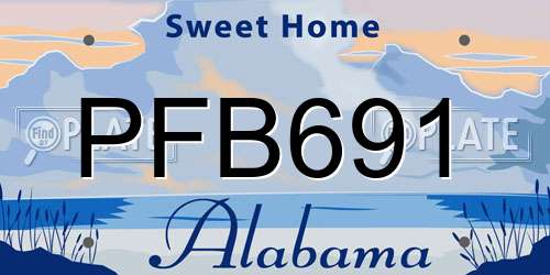 PFB691 Alabama License Plate