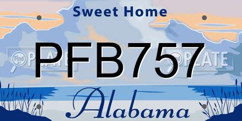 PFB757 Alabama License Plate