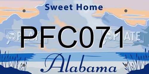 PFC071 Alabama License Plate