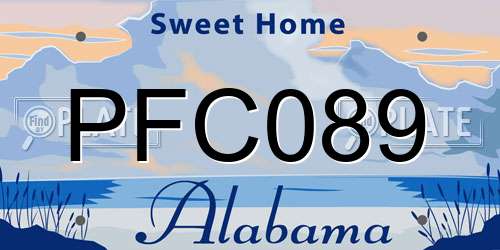 PFC089 Alabama License Plate