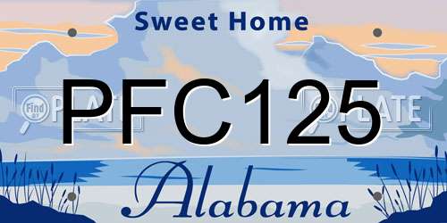 PFC125 Alabama License Plate