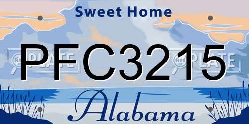 PFC3215 Alabama License Plate