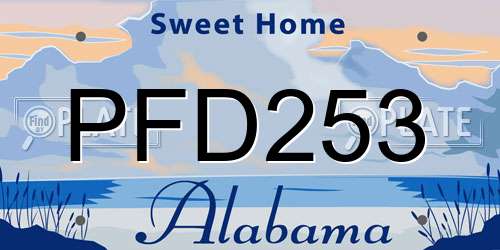 PFD253 Alabama License Plate