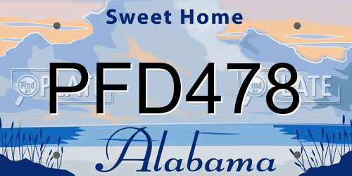 PFD478 Alabama License Plate