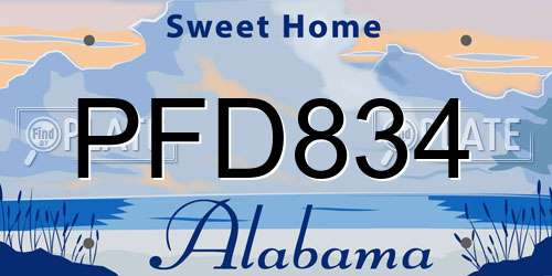 PFD834 Alabama License Plate