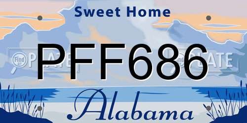 PFF686 Alabama License Plate