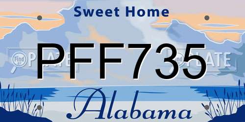 PFF735 Alabama License Plate