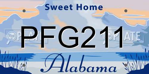 PFG211 Alabama License Plate