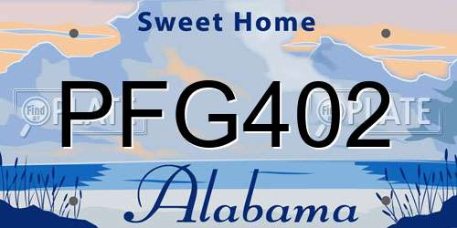 PFG402 Alabama License Plate