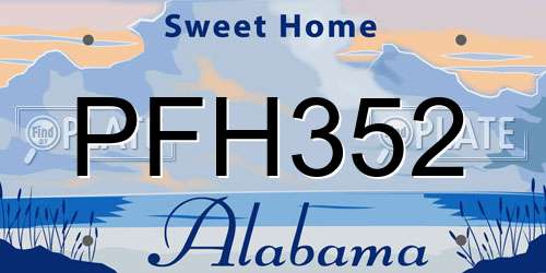 PFH352 Alabama License Plate