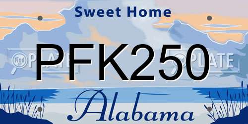PFK250 Alabama License Plate
