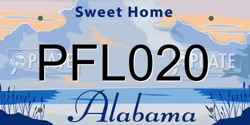 PFL020 Alabama License Plate