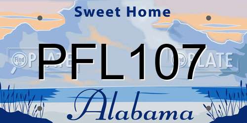 PFL107 Alabama License Plate