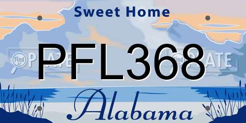 PFL368 Alabama License Plate
