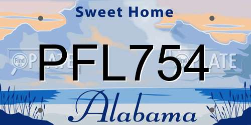 PFL754 Alabama License Plate